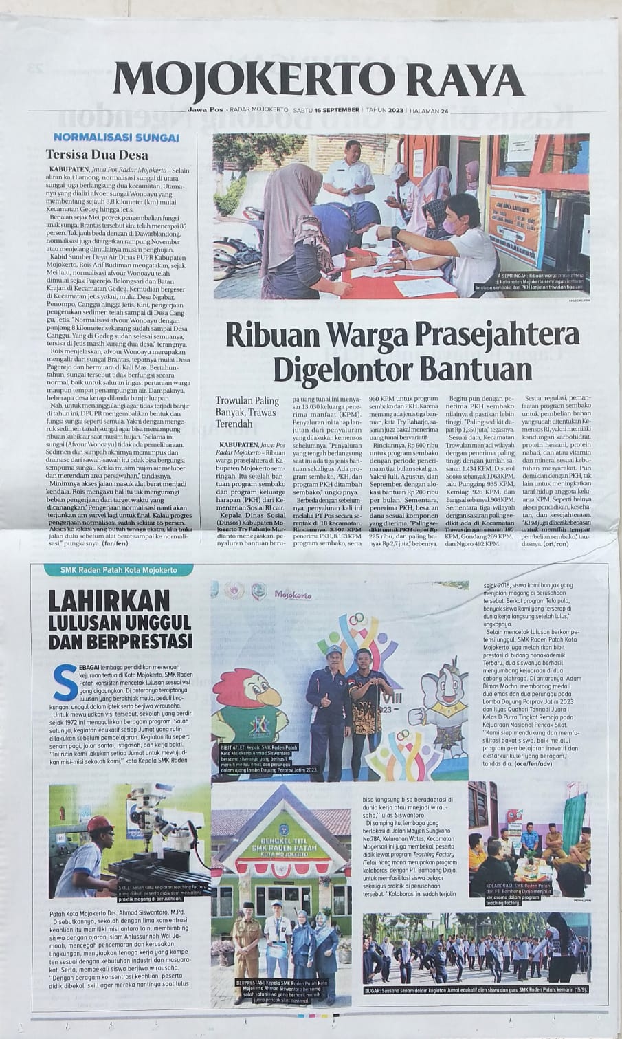 SMK Raden Patah Kota Mojokerto Lahirkan Lulusan Unggul dan Berprestasi